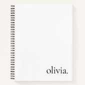 プロフェッショナル ブラック＆ホワイト モノグラム シンプル ネーム ノートブック (正面)