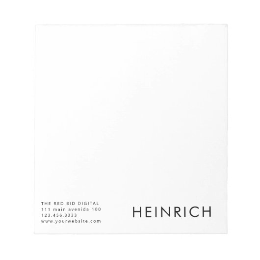 プロフェッショナル ブラック ボールド ネーム ビジネス ノート (正面)