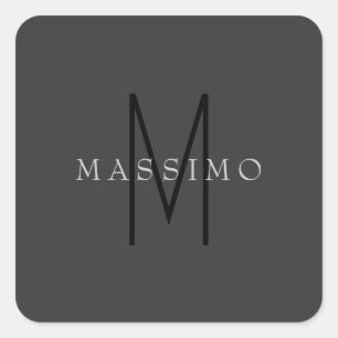 プロフェッショナル ブラック モノグラム グレー 名前 スクエアシール