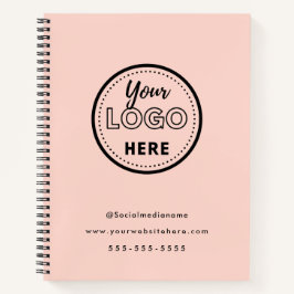 プロフェッショナル ブランディング ミニマル ブラッシュ ピンク ロゴ ノートブック