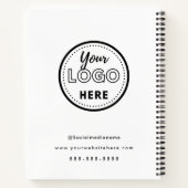 プロフェッショナル ブランディング ミニマル ホワイト プロモ ロゴ ノートブック (裏面)