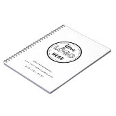 プロフェッショナル ブランディング ミニマル ホワイト プロモ ロゴ ノートブック (左側)