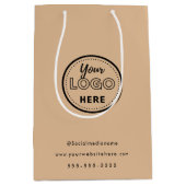 プロフェッショナル ブランディング ミニマル リラックス プロモーション ロゴ ミディアムペーパーバッグ (正面)