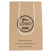 プロフェッショナル ブランディング ミニマル リラックス プロモーション ロゴ ミディアムペーパーバッグ (裏面)