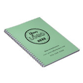 プロフェッショナル ブランディング ミニマル ロゴ ミント グリーン ノートブック (右側)