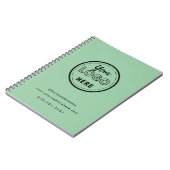 プロフェッショナル ブランディング ミニマル ロゴ ミント グリーン ノートブック (左側)