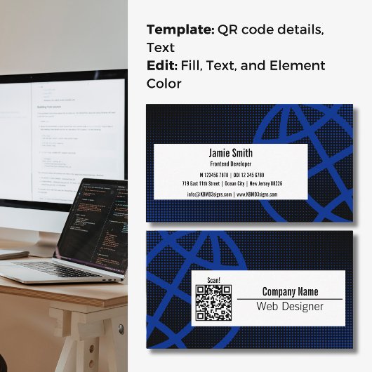 プロフェッショナル ブルー ウェブ デザイナー ビジネス カード