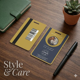 プロフェッショナル ブルー ブラウン スタッフ 識別 ID バッジ
