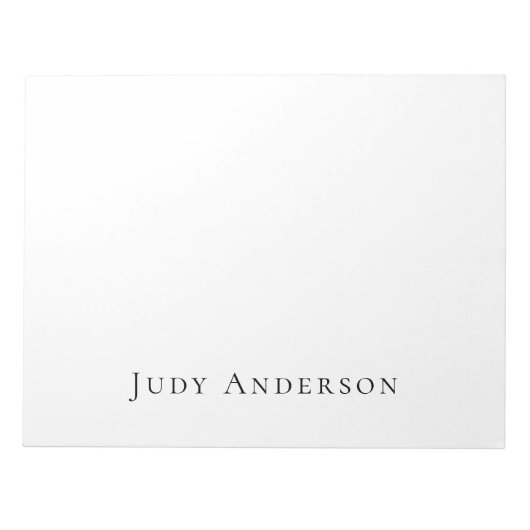 プロフェッショナル プレーン モダン エレガント あなたの名前 ノートパッド (正面)