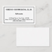 プロフェッショナル&ベーシック·アドヴォケートの名刺 名刺 (正面/裏面)