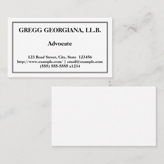 プロフェッショナル&ベーシック·アドヴォケートの名刺 名刺 (正面/裏面)