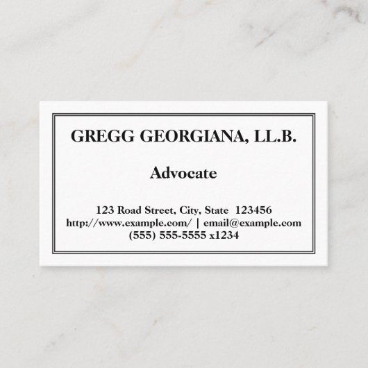 プロフェッショナル&ベーシック·アドヴォケートの名刺 名刺 (正面)