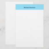 プロフェッショナル ミニマリスト プレーン クラシカル ブルー ホワイト 便箋 (正面/裏面)