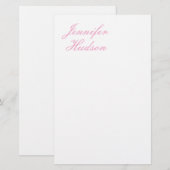 プロフェッショナル ミニマリスト モダン カリグラフィー ネーム 便箋 (正面/裏面)