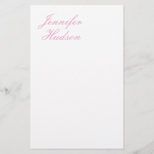 プロフェッショナル ミニマリスト モダン カリグラフィー ネーム 便箋 (正面)