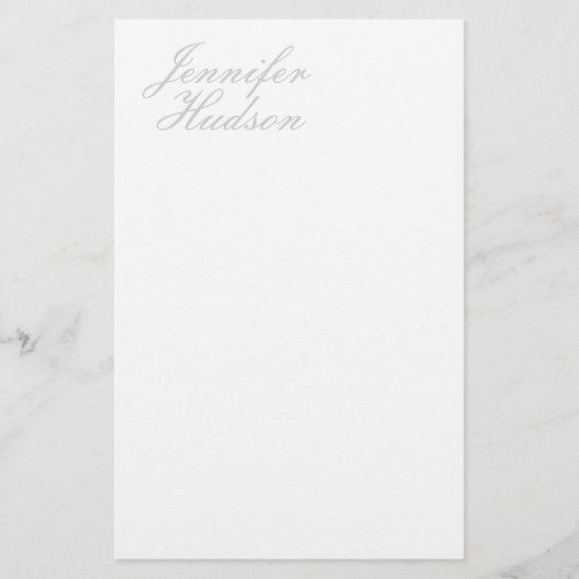 プロフェッショナル ミニマリスト モダン カリグラフィー ネーム 便箋 (正面)