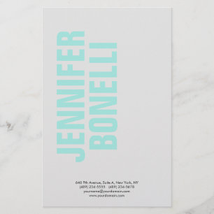 プロフェッショナル ミニマリスト モダン ボールド ブルー名 便箋