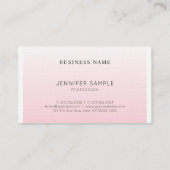 プロフェッショナル ミニマル エレガント ピンク プレーン ラグジュアリー 名刺 (裏面)