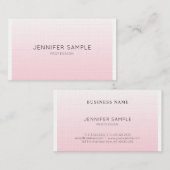 プロフェッショナル ミニマル エレガント ピンク プレーン ラグジュアリー 名刺 (正面/裏面)
