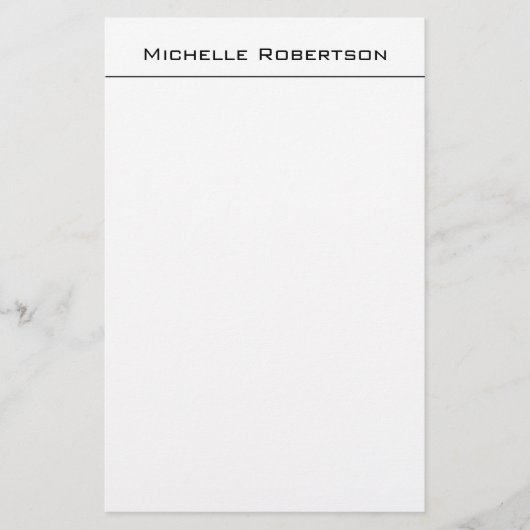 プロフェッショナル ミニマル シンプル モダン ネーム 便箋 (正面)