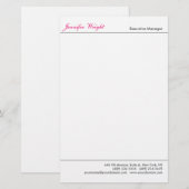 プロフェッショナル ミニマル モダン エレガント カリグラフィー 便箋 (正面/裏面)