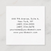 プロフェッショナル ミニマル モダン シンプル エンクロージャーカード (裏面)