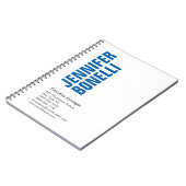 プロフェッショナル ミニマル モダン ボールド ブルー ホワイト ノートブック (左側)