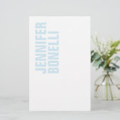 プロフェッショナル ミニマル モダン ボールド ブルー ホワイト 便箋 (スタンド正面)