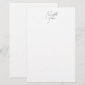 プロフェッショナル ミニマル モダン 手書きネーム 便箋 (正面/裏面)