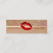 プロフェッショナル、モダングリッター、唇、メイクアップアーティスト スキニー名刺 (正面)