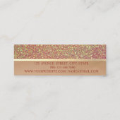 プロフェッショナル、モダングリッター、唇、メイクアップアーティスト スキニー名刺 (裏面)