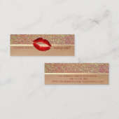 プロフェッショナル、モダングリッター、唇、メイクアップアーティスト スキニー名刺 (正面/裏面)