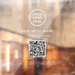 プロフェッショナル モダン ビジネス ネーム QR コード ロゴ  ウィンドウサイン