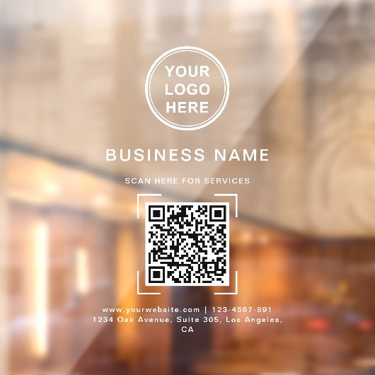 プロフェッショナル モダン ビジネス ネーム QR コード ロゴ ウィンドウサイン (シート2)