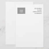 プロフェッショナル モダン プレーン シンプル 便箋 (正面/裏面)