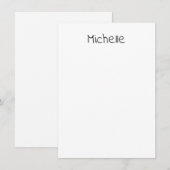 プロフェッショナル モダン ミニマル オリジナルネーム ノートカード (正面/裏面)