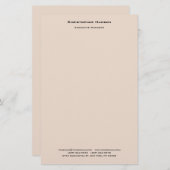 プロフェッショナル モダン ミニマル シンプル プレーン リネン 便箋 (正面/裏面)