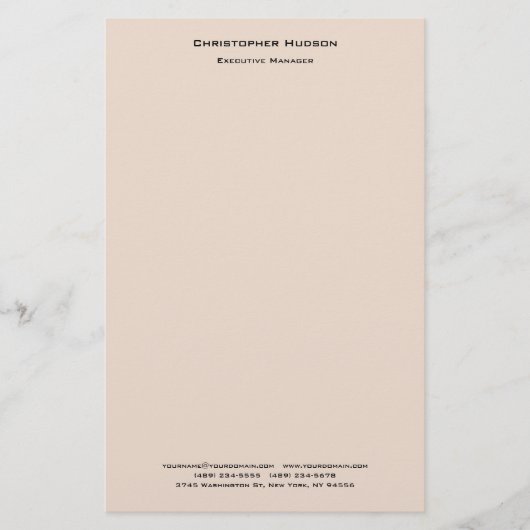 プロフェッショナル モダン ミニマル シンプル プレーン リネン 便箋 (正面)