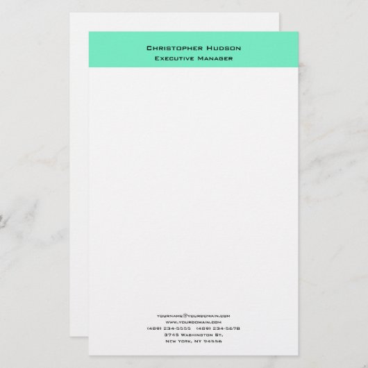 プロフェッショナル モダン ミニマル シンプル プレーン 便箋 (正面/裏面)