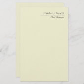 プロフェッショナル モダン ミニマル ベージュカラー 便箋 (正面/裏面)