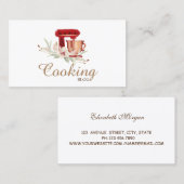 プロフェッショナル,モダン，赤ミキサーフラワー，料理 名刺 (正面/裏面)