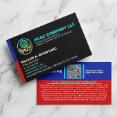 プロフェッショナル モダンHVACエアコン会社ロゴ&スローガン 名刺