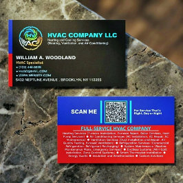 プロフェッショナル モダンHVACエアコン会社ロゴ&スローガン 名刺
