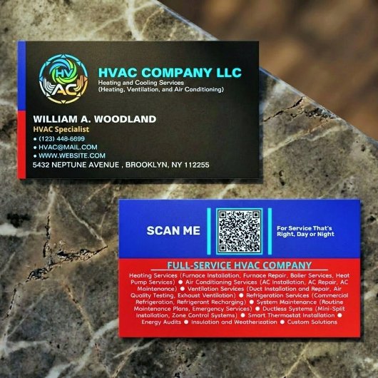 プロフェッショナル モダンHVACエアコン会社ロゴ&スローガン 名刺