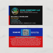 プロフェッショナル モダンHVACエアコン会社ロゴ&スローガン 名刺