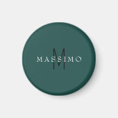 プロフェッショナル モノグラム グレー ブルー あなたの名前 マグネット (正面)