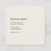 プロフェッショナル- ユニセックス （写真の挿入） スクエア名刺 (裏面)