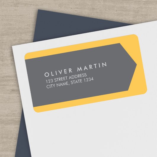 プロフェッショナル&ライモダントオレンジ&グレーアドレス ラベル