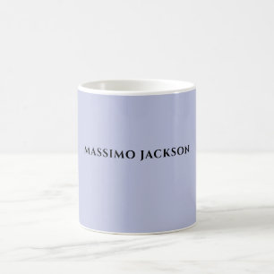 プロフェッショナル ライラックカラーのモダンなミニマリスト名 コーヒーマグカップ