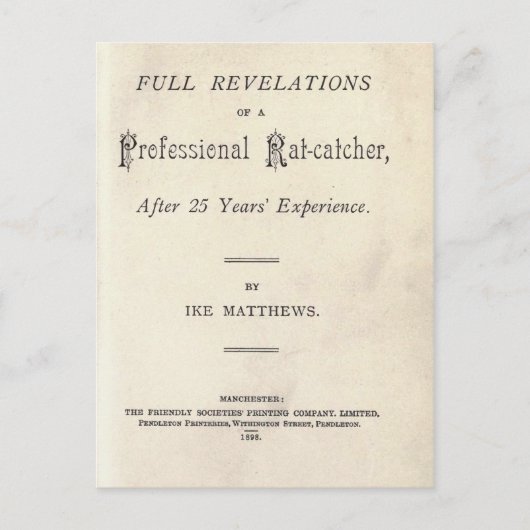 プロフェッショナル・ラットキャッチャーの完全な暴露 ポストカード (正面)